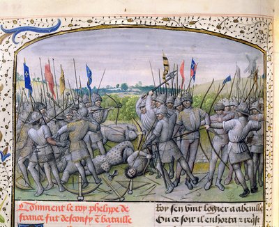 De Slag bij Crecy in 1346 door Master of Mary of Burgundy
